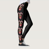 Zwei rote und weiße, festliche Kerzenleuchten auf Leggings (Rechts)