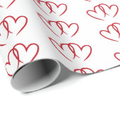 Zwei rote verbundene Herzen -Rolle Geschenkpapier (Rolleneckpunkt)