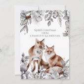 Zwei Rotfüchse Personalisiert Weihnachten Karte (Vorderseite)