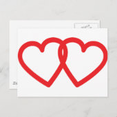 zwei Rotherzen Postkarte (Vorne/Hinten)