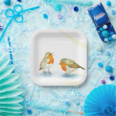 Zwei Rotweine im Winter Paper Teller (Party)