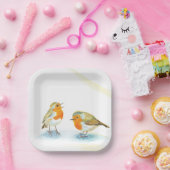 Zwei Rotweine im Winter Paper Teller (Party)