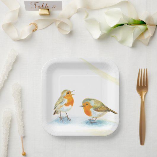 Zwei Rotweine im Winter Paper Teller (Hochzeit)