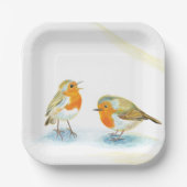 Zwei Rotweine im Winter Paper Teller (Vorderseite)