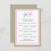 Zwei RSVP-Karten für den Pfau- und rosa-Pfau RSVP Karte (Vorne/Hinten)