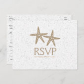 Zwei RSVP-Karten für Starfish Beach Einladungspostkarte (Vorne/Hinten)
