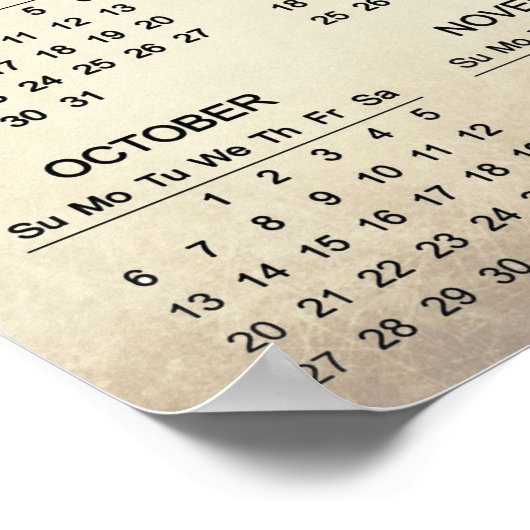 Zwei Rubriken 2024 Kalenderposter Poster (Ecke)