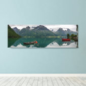 Zwei Ruderboote mit Reflektion in einer Leinwand (Insitu (Holzboden))