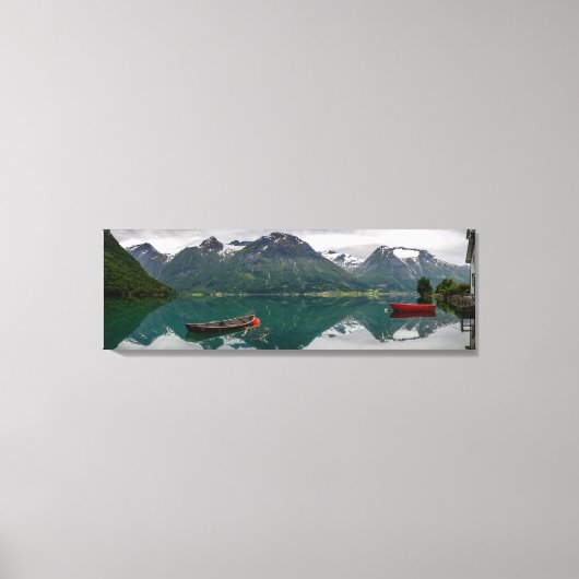 Zwei Ruderboote mit Reflektion in einer Leinwand (Vorderseite)