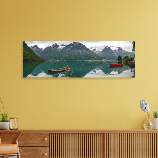 Zwei Ruderboote mit Reflektion in einer Leinwand (Insitu (Wohnzimmer))