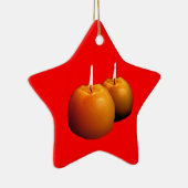 Zwei runde Kerzen Weihnachtsdekoration Keramikornament (Rechts)