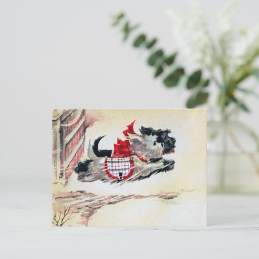 Zwei Running Scotts Postkarte (Stehend Vorderseite)