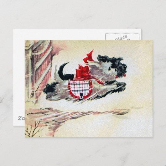 Zwei Running Scotts Postkarte (Vorne/Hinten)