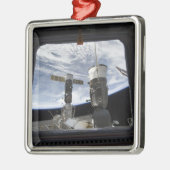 Zwei russische Raumfahrzeuge Silbernes Ornament (Links)
