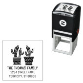 Zwei rustikale Kaktus-Pflanze in Pots-Namensadress Permastempel (Beispiel)