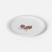 Zwei rustikale Pine Cones Country Wedding Empfang Pappteller (Schrägansicht)