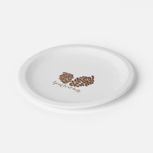 Zwei rustikale Pine Cones Country Wedding Empfang Pappteller (Schrägansicht)