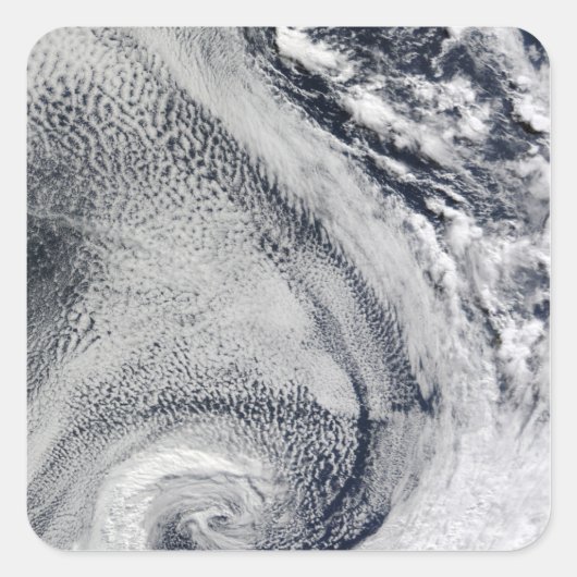 Zwei S-förmige PolarHurrikane Quadratischer Aufkleber (Vorderseite)