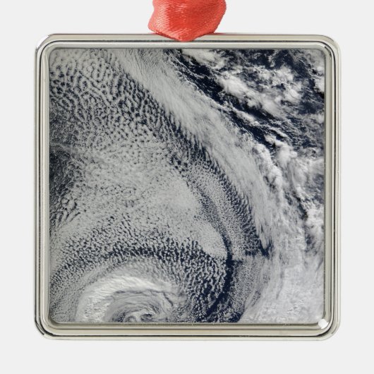 Zwei S-förmige PolarHurrikane Silbernes Ornament (Vorne)