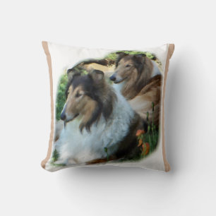 Zwei Sable-raue Collies-Kunst-Geschenke Kissen