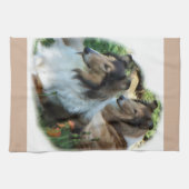 Zwei Sable Rough Collieses Kunstgeschenke Handtuch (Horizontal)