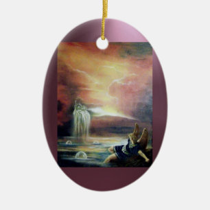 ZWEI SAINT JOHN UND FALLEN ANGEL KERAMIKORNAMENT