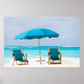 Zwei Salons am Strand Poster (Vorne)