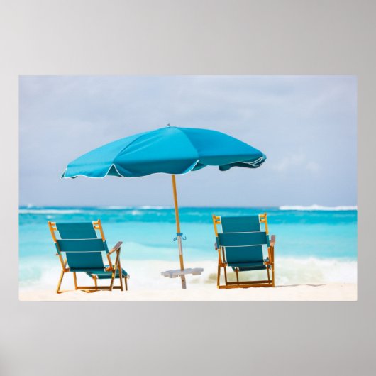 Zwei Salons am Strand Poster (Vorne)