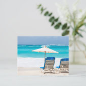 Zwei Salons am Strand Postkarte (Stehend Vorderseite)
