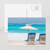 Zwei Salons am Strand Postkarte (Vorne/Hinten)