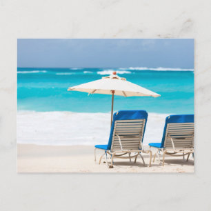 Zwei Salons am Strand Postkarte