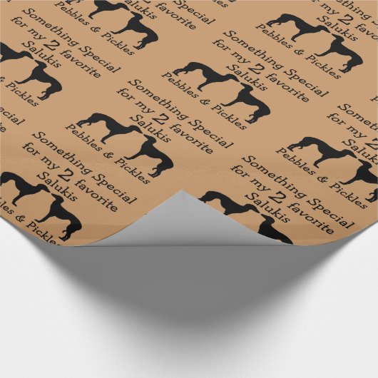 Zwei Saluki Hunde Wrapping Paper Geschenkpapier (Ecke)