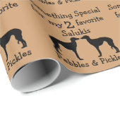 Zwei Saluki Hunde Wrapping Paper Geschenkpapier (Rolleneckpunkt)