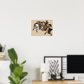 Zwei Samurai-Pferde. Grafik Poster (Heimbüro)