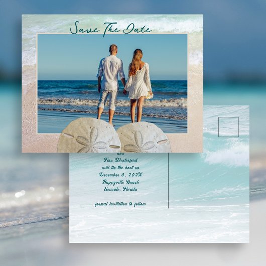Zwei Sand Dollars Foto Save the Date Postkarten