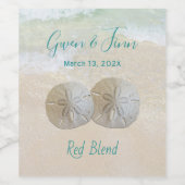 Zwei SandDollars für eine benutzerdefinierte Hochz Weinetikett (Einzelnes Label)