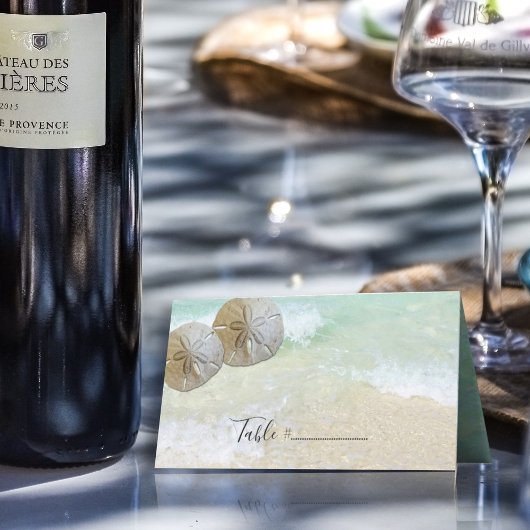 Zwei SandDollars für Stehende Platzkarte Tischnumm