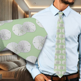 Zwei Sanddollars Sage Grün Bräutigam Krawatte