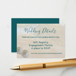 Zwei SandDollars Strand Hochzeitsdetails 100 Karte