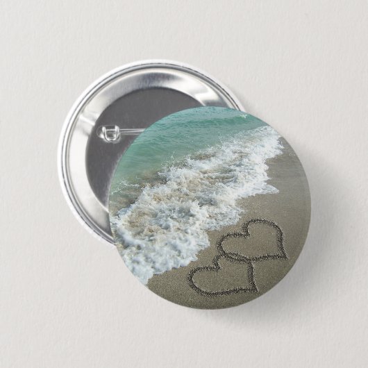 Zwei Sandhörer am Strand Button (Vorne & Hinten)