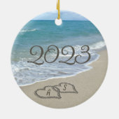 Zwei Sandhörer am Strand Keramikornament (Hinten)