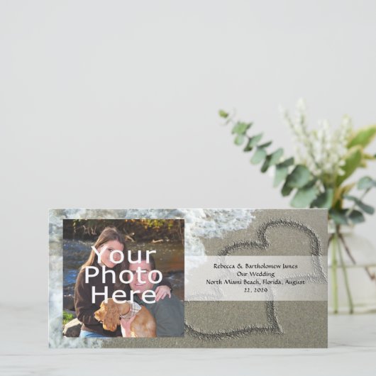 Zwei Sandhörer am Strand, romantischer Ozean Ankündigung (Stehend Vorderseite)