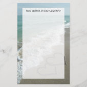 Zwei Sandhörer am Strand, romantischer Ozean Briefpapier (Vorderseite)