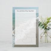 Zwei Sandhörer am Strand, romantischer Ozean Briefpapier (Stehend Vorderseite)