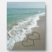 Zwei Sandhörer am Strand, romantischer Ozean Fotoplatte (Vorderseite)