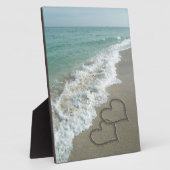 Zwei Sandhörer am Strand, romantischer Ozean Fotoplatte (Seite)