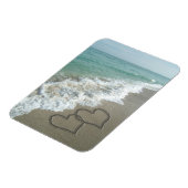 Zwei Sandhörer am Strand, romantischer Ozean Magnet (Linke Seite)