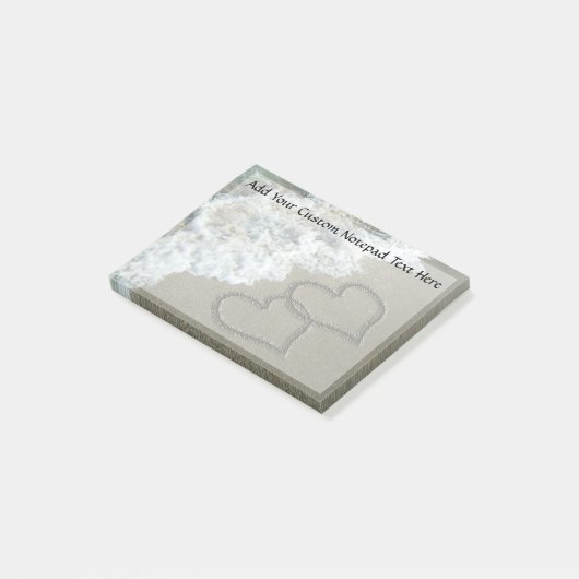 Zwei Sandhörer am Strand, romantischer Ozean Post-it Klebezettel (angewinkelt)