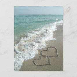 Zwei Sandhörer am Strand, romantischer Ozean Postkarte