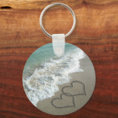 Zwei Sandhörer am Strand, romantischer Ozean Schlüsselanhänger (Rückseite)